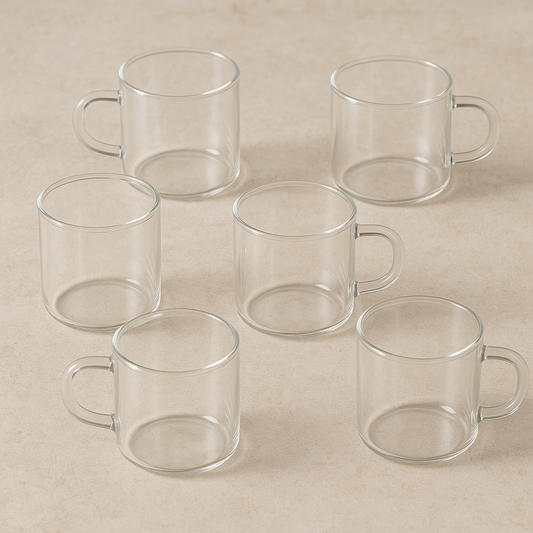 Jogo de Xícaras de Vidro Café 120ml 6 Peças