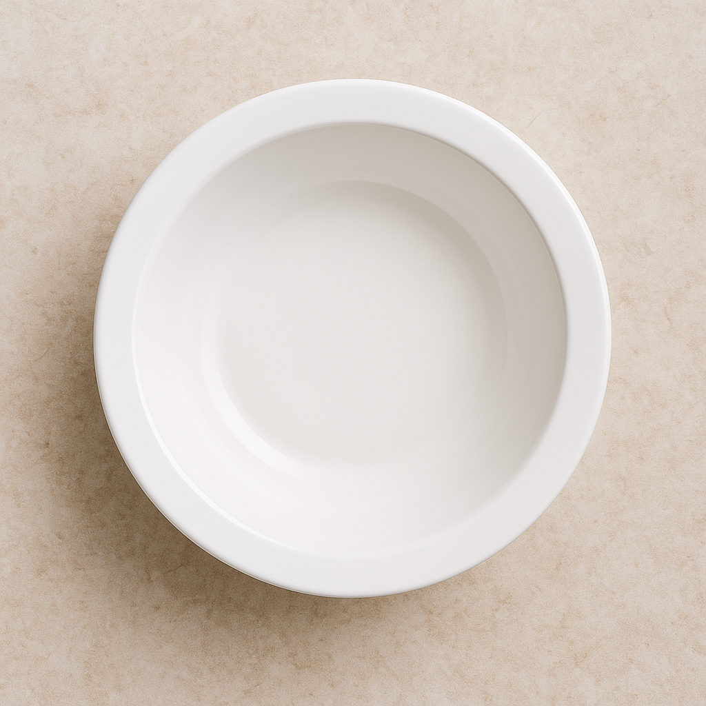 Prato de Porcelana Fundo Aba Curta Branco 22 cm
