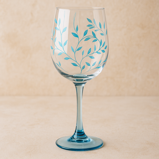 Taça de Vidro Vinho Branco Azul 420 ml