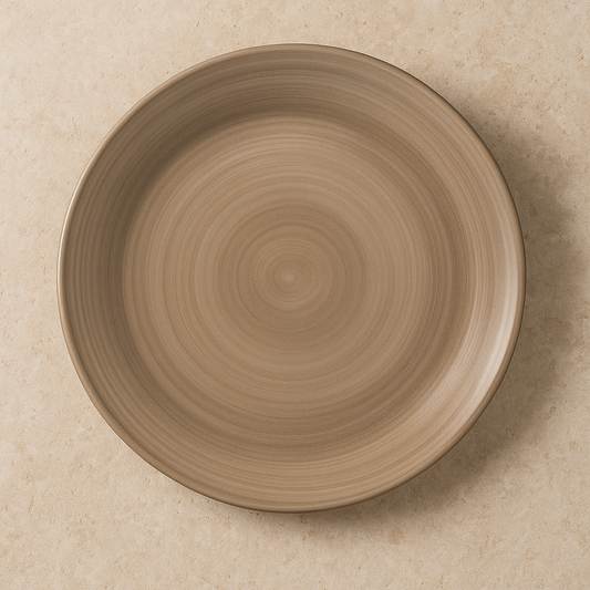 Prato de Cerâmica de Sobremesa Spher Marrom 19 cm