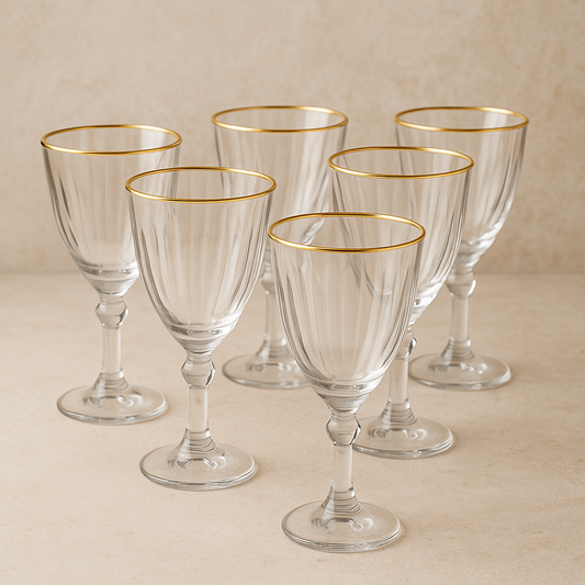 Jogo de Taças Dominic 275 ml Transparente e Dourado