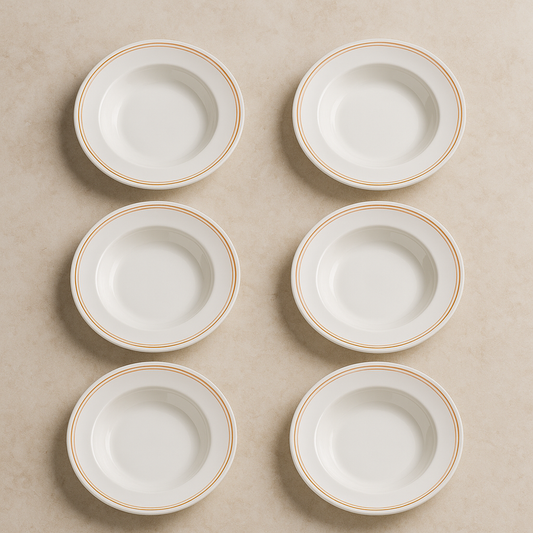 Jogo de Pratos Porcelana Monaco Branco Borda Dourada