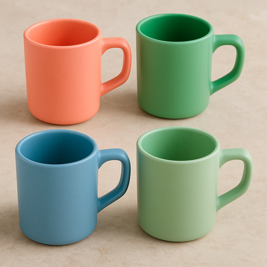 Xícaras de Cerâmica para Café Colors 85 ml 4 Peças