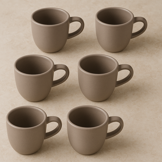Jogo de xícaras de cerâmica para café Medina Cinza