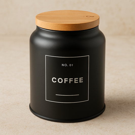 Pote de Metal Sense Coffee Preto 11x14 cm – OU