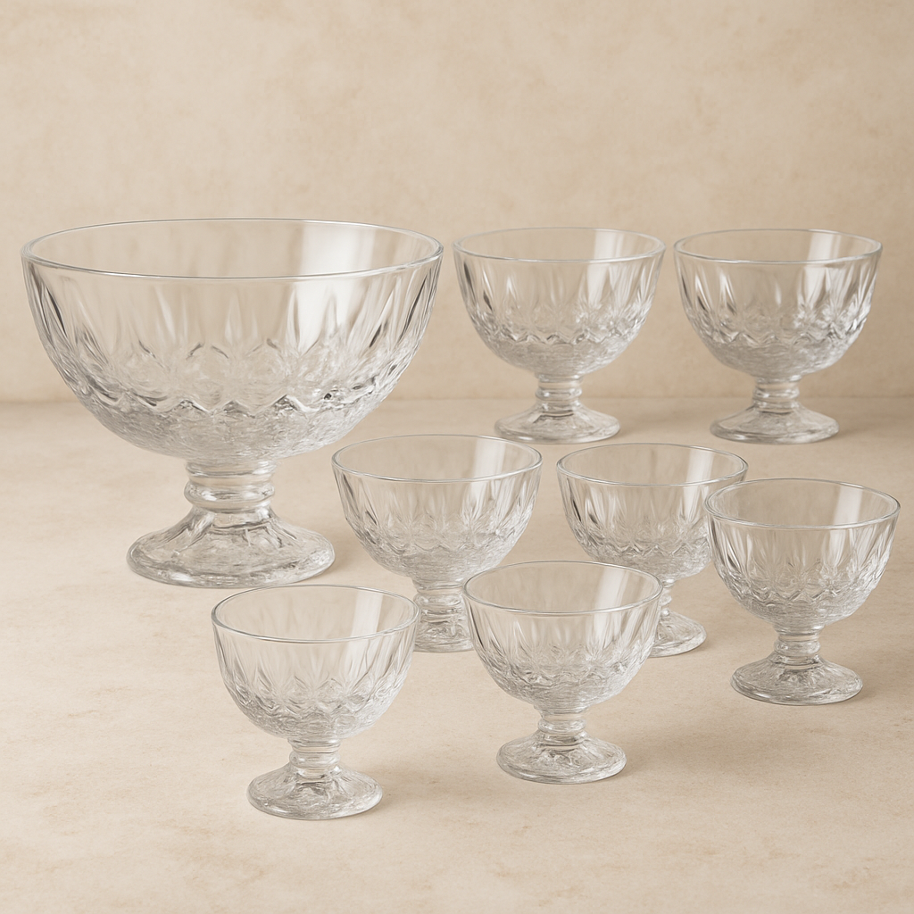 Jogo de Taças de Vidro Delicate para Sobremesa – 210 ml | 07 peças