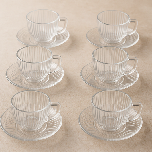 Jogo de Xícaras de Vidro para Café Graffiato 90 ml 12 peças