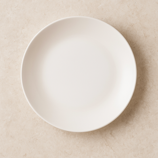 Prato de Porcelana Fundo Cupe Branco 22 cm