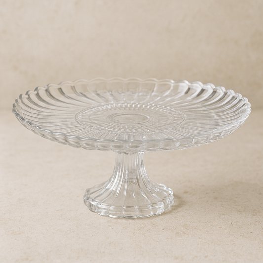 Prato de Cristal para Bolo Geneva c/ Pé 29x13 cm