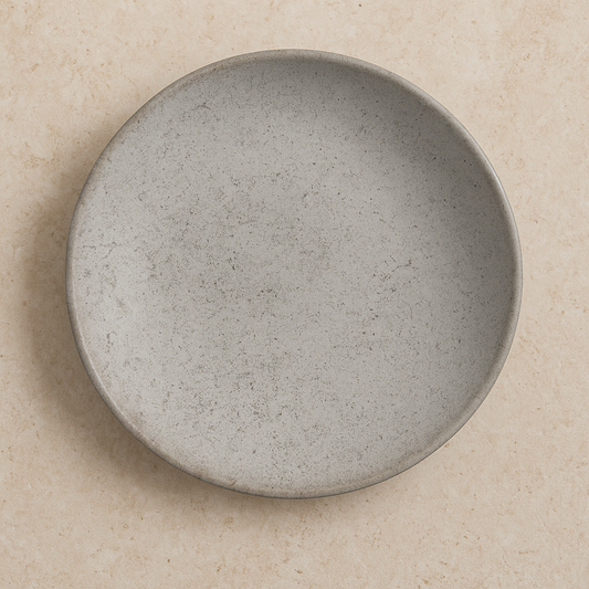 Prato de Cerâmica Fundo Coup Concrete Cinza 25 cm
