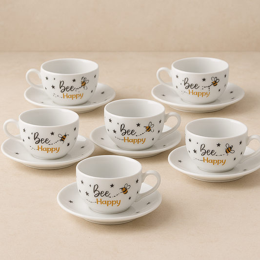 Jogo de Xícaras de Porcelana Honey 160ml 12 Peças