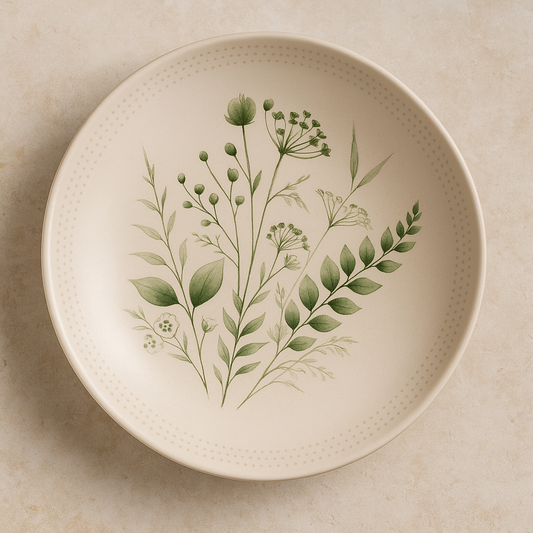 Prato de Cerâmica Fundo Orgânico Ammi 21 cm