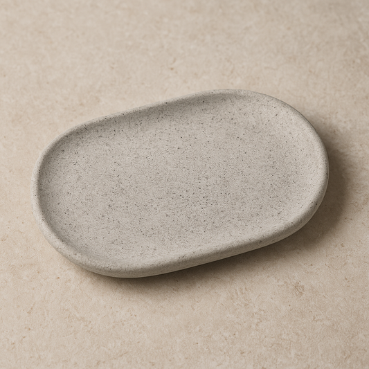 Travessa de Cerâmica Concrete Cinza 34 cm
