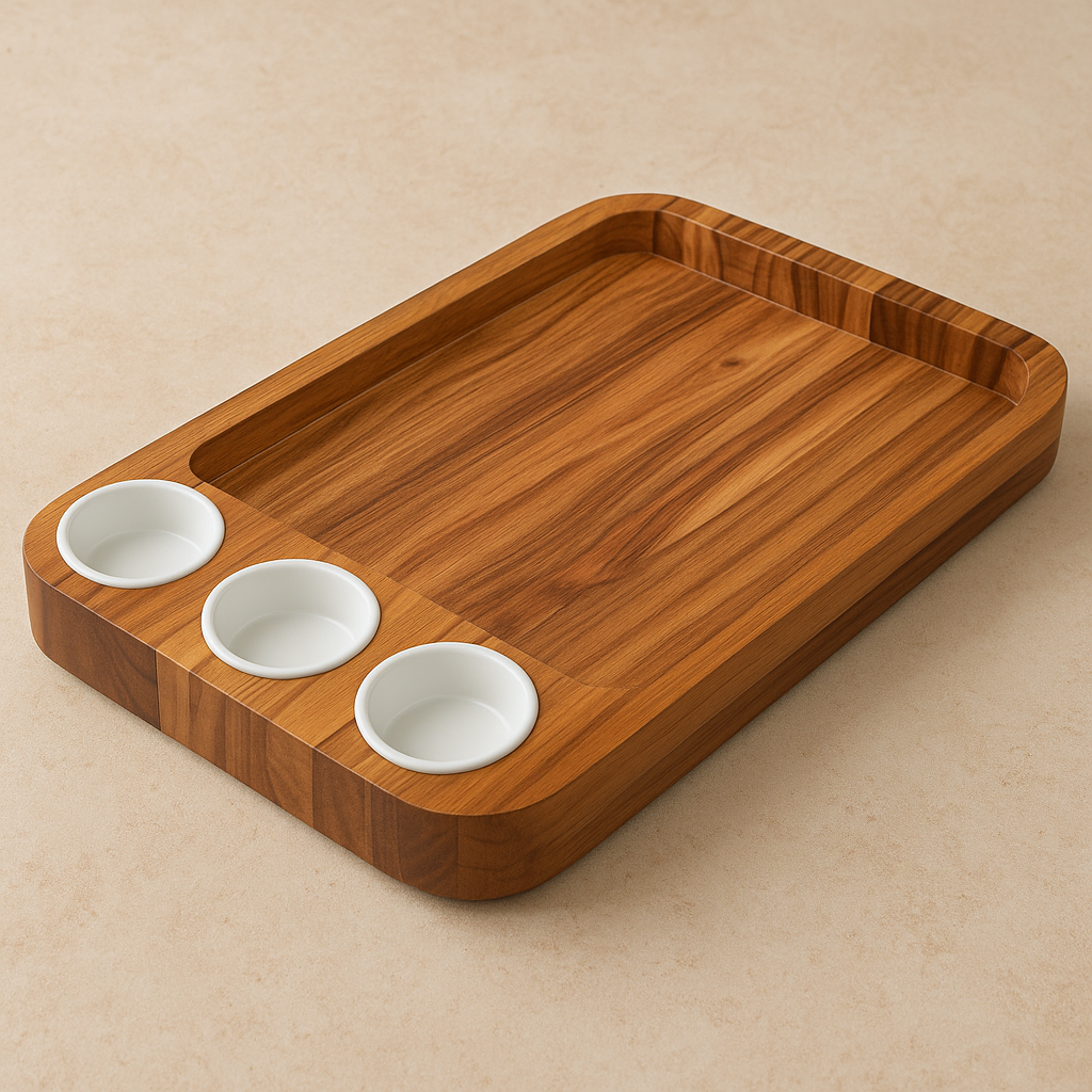 Gamela em Madeira Teca Hamar Marrom 45x28 cm