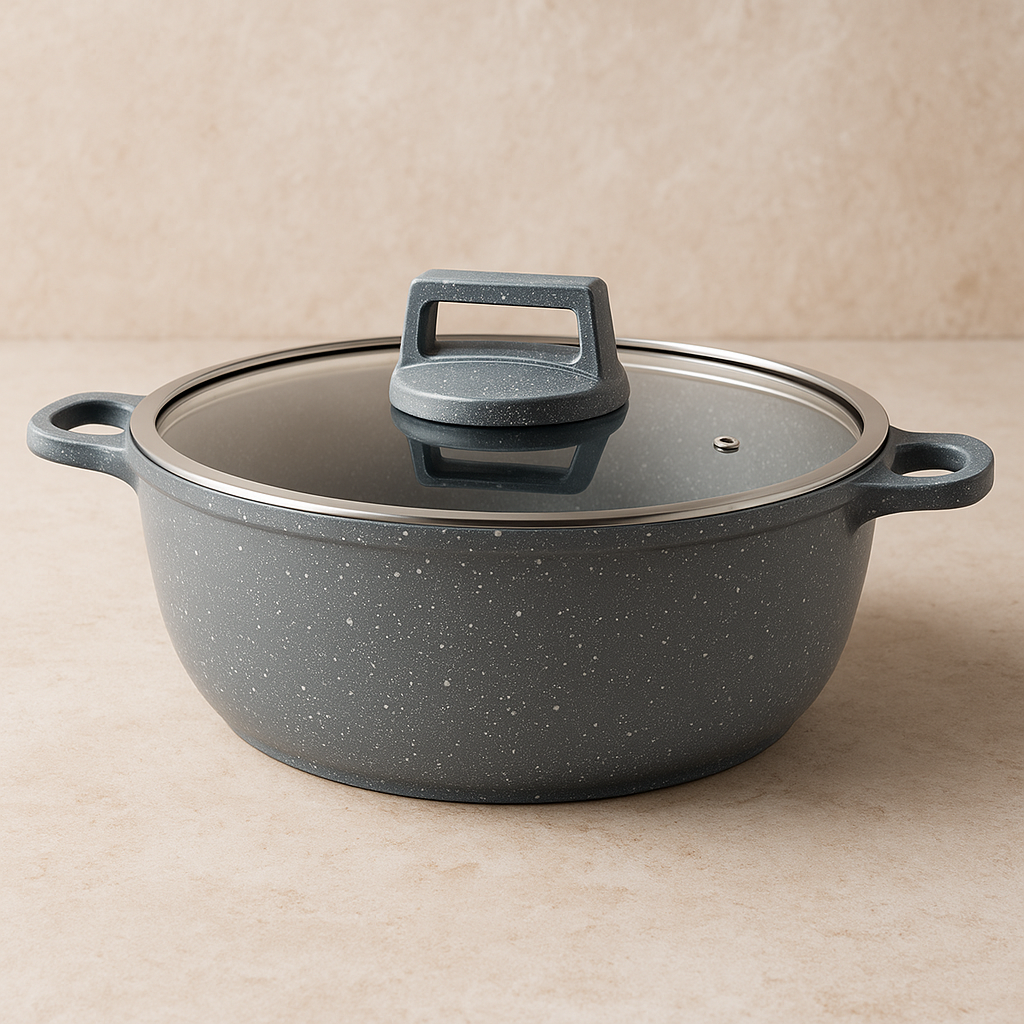 Caçarola Baixa Moda do Chef 05L Cinza